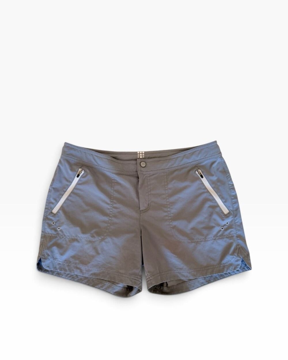 Title Nine Hiking Athletic Running Lightweight Quick Dry Gray Shorts SZ 8 #2678